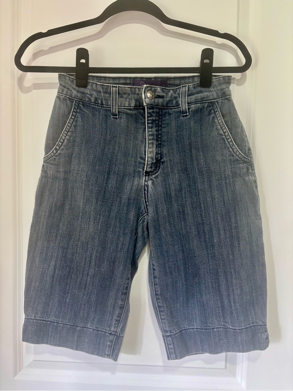 NYDJ Grey Washed Denim Bermuda Shorts Women's Size 2